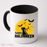 Happy Halloween Black Cat Spooky Coffee Mug thumb 0