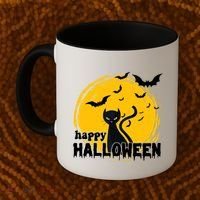 Happy Halloween Black Cat Spooky Coffee Mug thumb 2