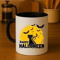Happy Halloween Black Cat Spooky Coffee Mug thumb 4