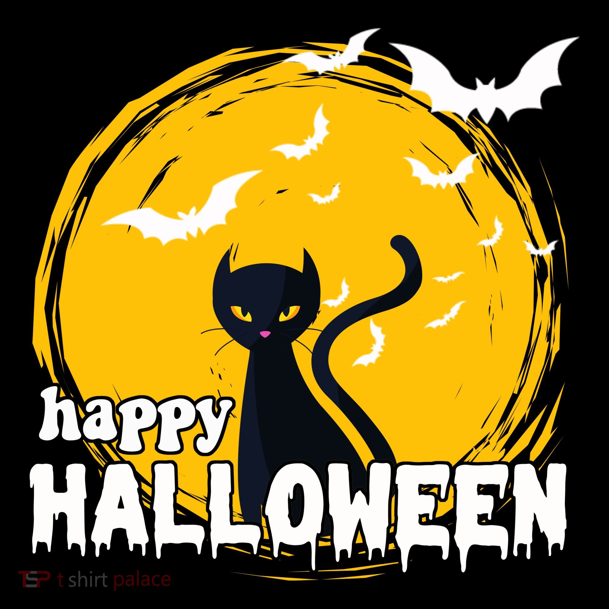 Happy Halloween Black Cat Spooky Ornament