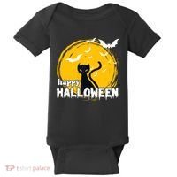 Happy Halloween Black Cat Spooky Baby Bodysuit thumb 0