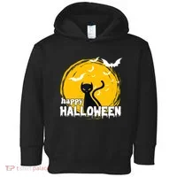 Happy Halloween Black Cat Spooky Toddler Hoodie thumb 0