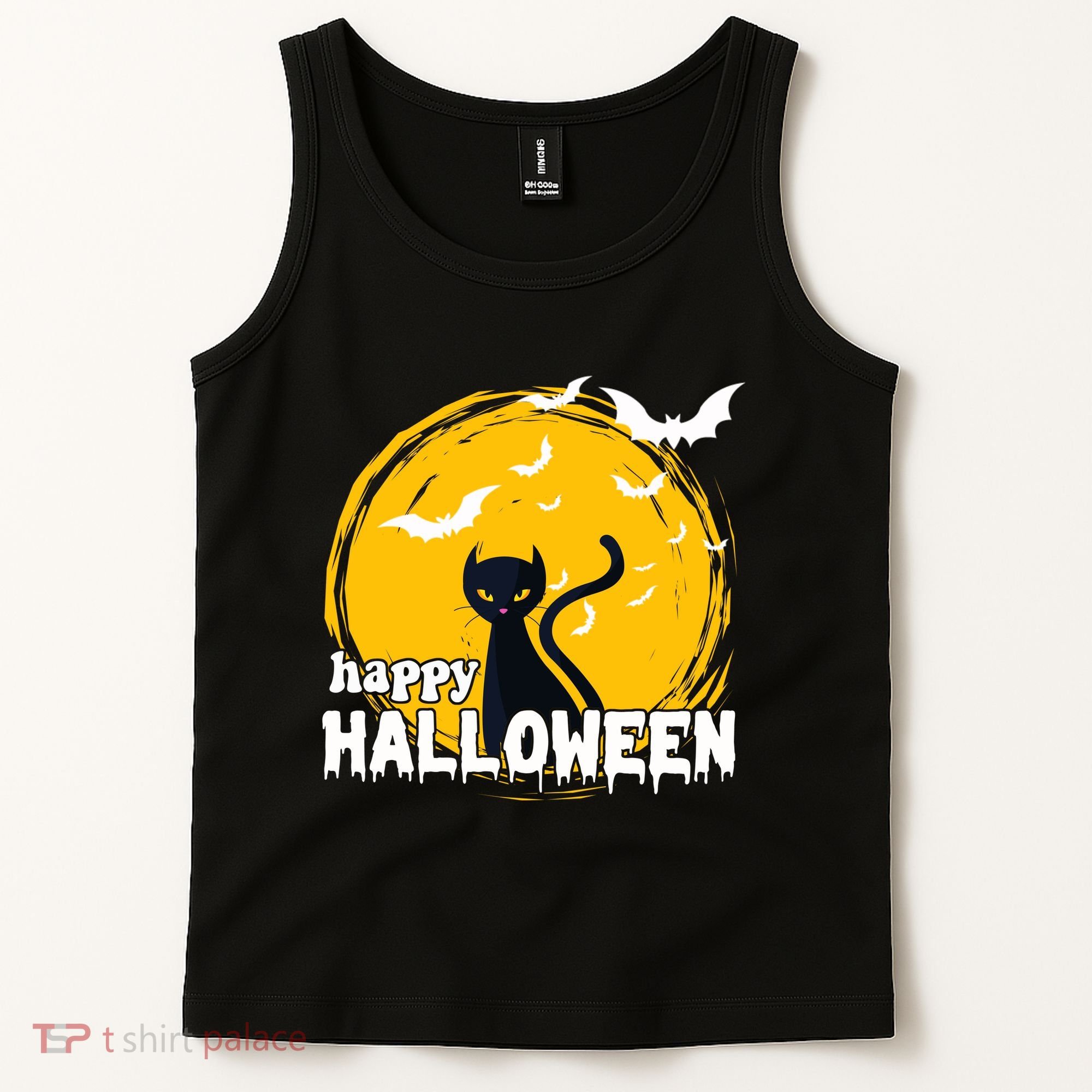 Happy Halloween Black Cat Spooky Tank Top