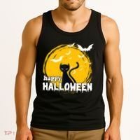 Happy Halloween Black Cat Spooky Tank Top thumb 3