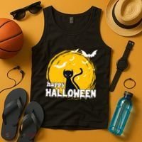 Happy Halloween Black Cat Spooky Tank Top thumb 4