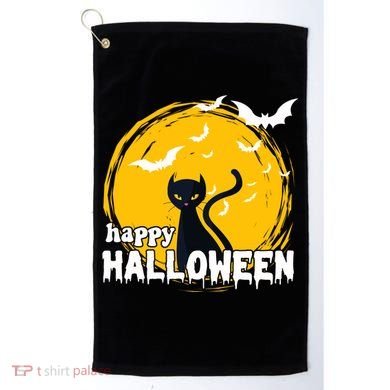 Happy Halloween Black Cat Spooky Golf Towel