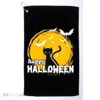 Happy Halloween Black Cat Spooky Golf Towel thumb 0