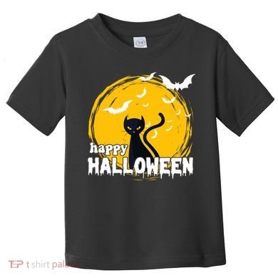 Happy Halloween Black Cat Spooky Toddler T-Shirt