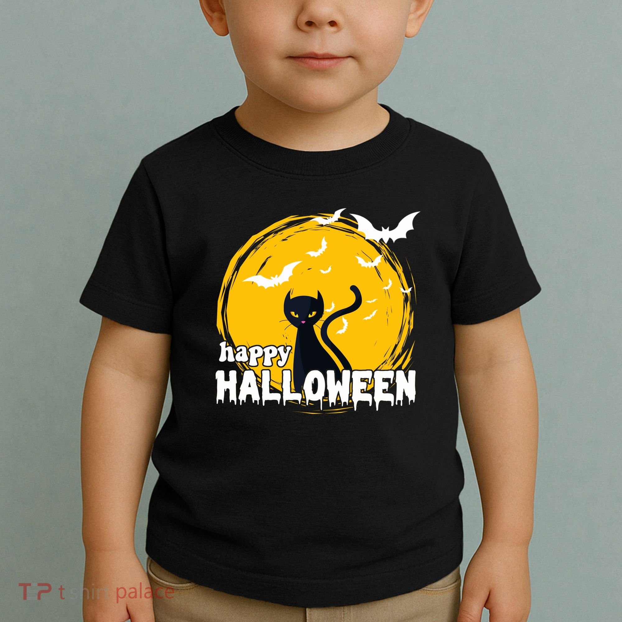 Happy Halloween Black Cat Spooky Toddler T-Shirt