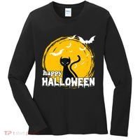 Happy Halloween Black Cat Spooky Women's Long Sleeve Shirt thumb 0