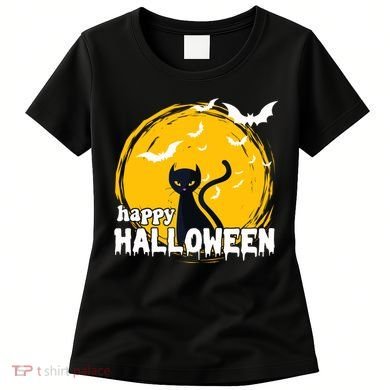 Happy Halloween Black Cat Spooky Women's T-Shirt