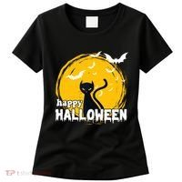 Happy Halloween Black Cat Spooky Women's T-Shirt thumb 0