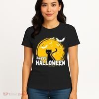 Happy Halloween Black Cat Spooky Women's T-Shirt thumb 4