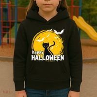Happy Halloween Black Cat Spooky Kids Hoodie thumb 3