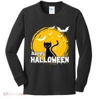 Happy Halloween Black Cat Spooky Kids Long Sleeve Shirt thumb 0