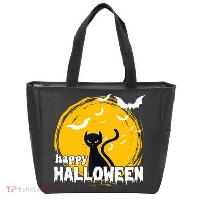 Happy Halloween Black Cat Spooky Tote Bag