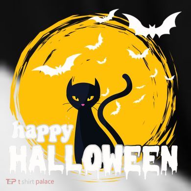 Happy Halloween Black Cat Spooky Toddler Fine Jersey T-Shirt