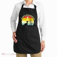 Happy Halloween Black Cat Retro Sunset Apron thumb 2