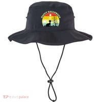 Happy Halloween Black Cat Retro Sunset Bucket Hat thumb 0