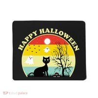 Happy Halloween Black Cat Retro Sunset Mousepad thumb 0