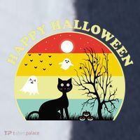 Happy Halloween Black Cat Retro Sunset Sport-Tek Competitor United Soccer Jersey thumb 4