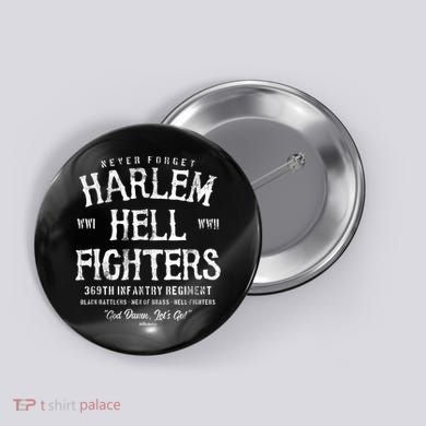 Harlem Hellfighters Black Military History Soldiers WWI WWII Button