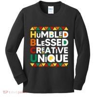 Hbcu Humbled Blessed Creative Unique Historical Black Kids Long Sleeve Shirt thumb 0