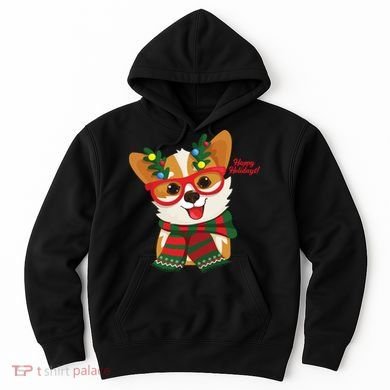 Happy Holidays Cute Corgi Dog Lover Hoodie