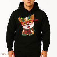 Happy Holidays Cute Corgi Dog Lover Hoodie thumb 2