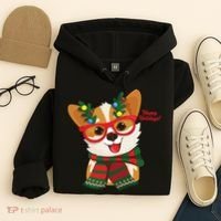 Happy Holidays Cute Corgi Dog Lover Hoodie thumb 4