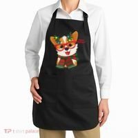 Happy Holidays Cute Corgi Dog Lover Apron thumb 2