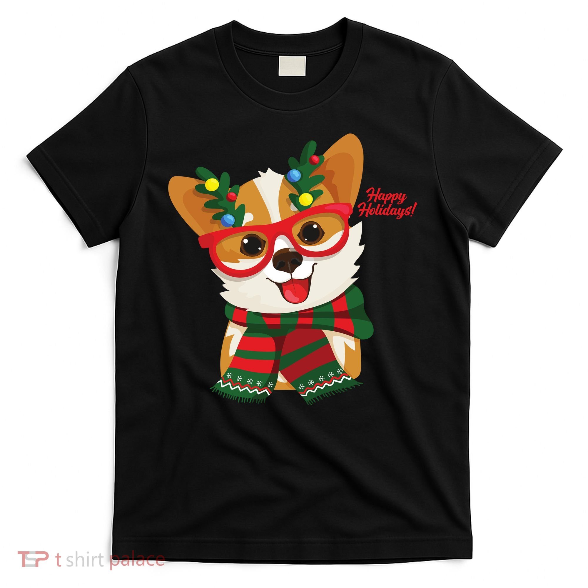 Happy Holidays Cute Corgi Dog Lover T-Shirt