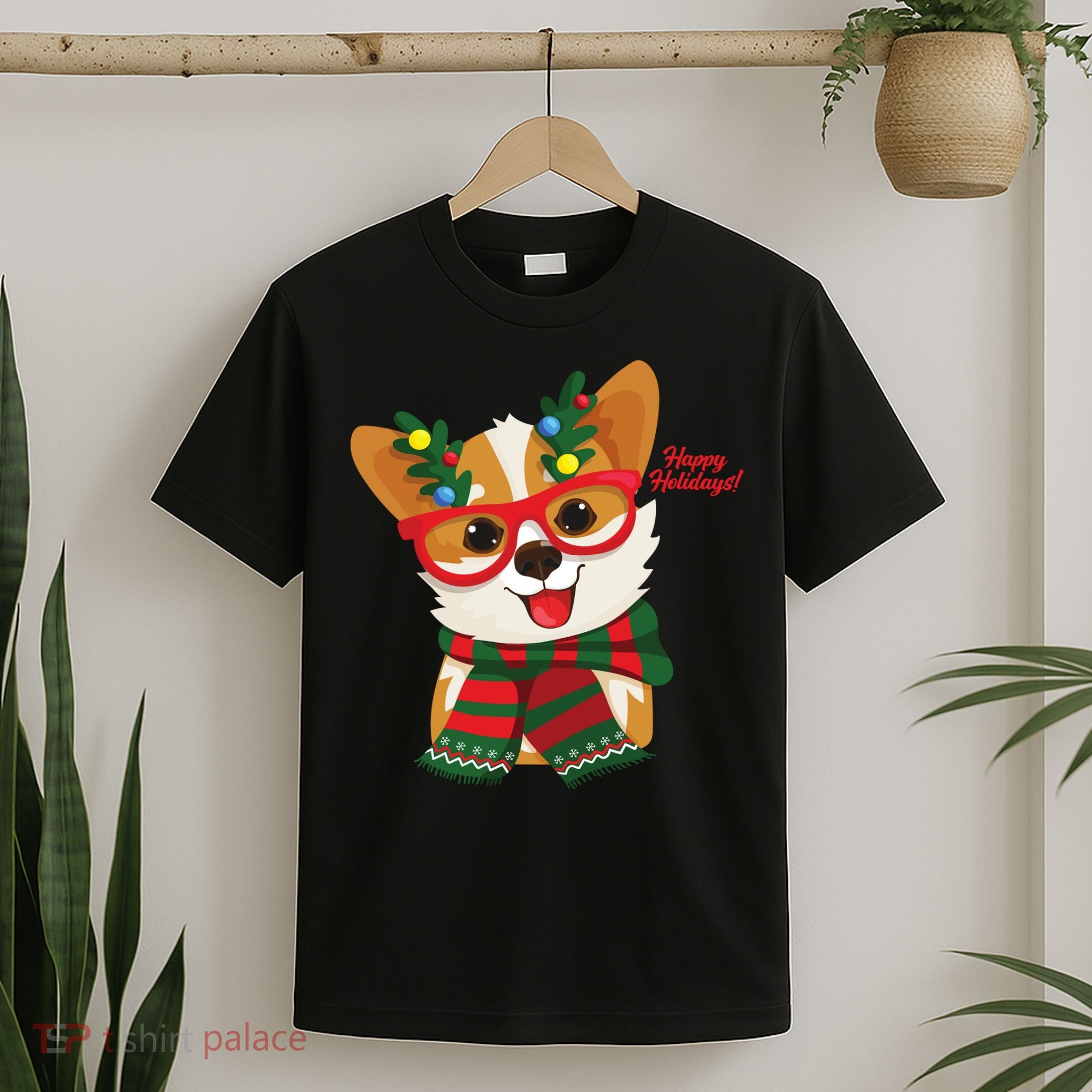 Happy Holidays Cute Corgi Dog Lover T-Shirt