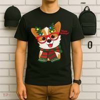 Happy Holidays Cute Corgi Dog Lover T-Shirt thumb 6