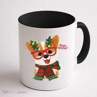 Happy Holidays Cute Corgi Dog Lover Coffee Mug thumb 1