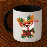 Happy Holidays Cute Corgi Dog Lover Coffee Mug thumb 2