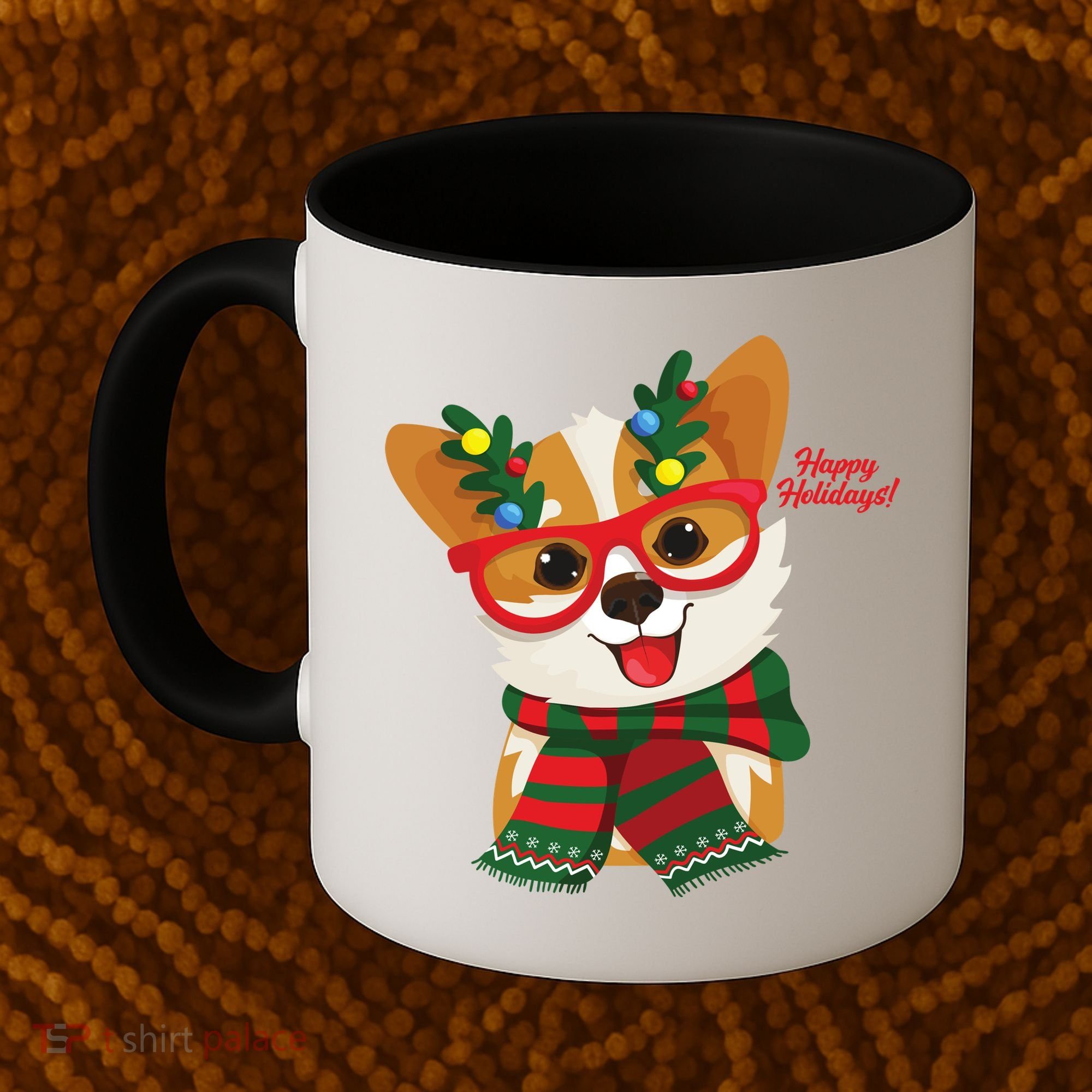 Happy Holidays Cute Corgi Dog Lover Coffee Mug