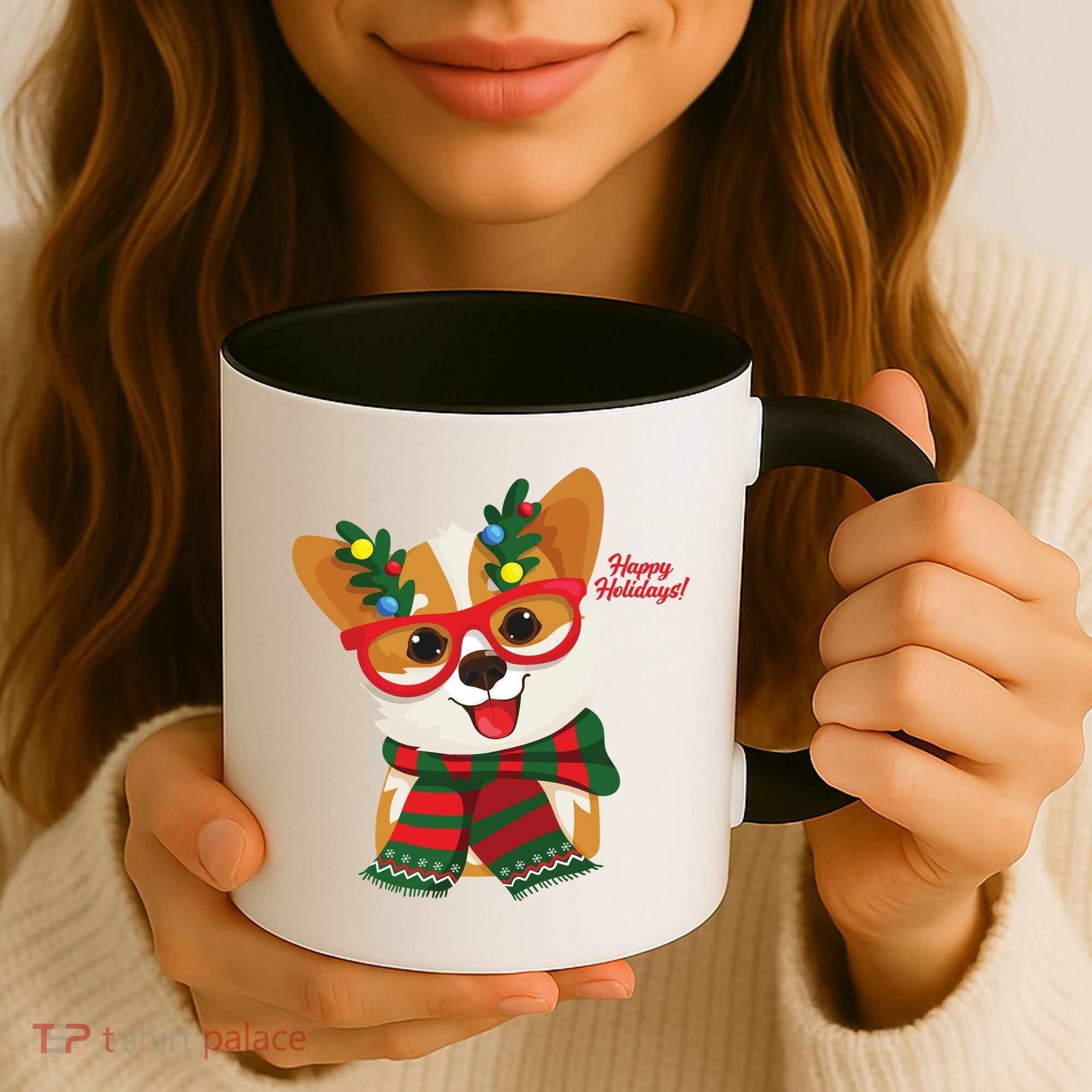 Happy Holidays Cute Corgi Dog Lover Coffee Mug