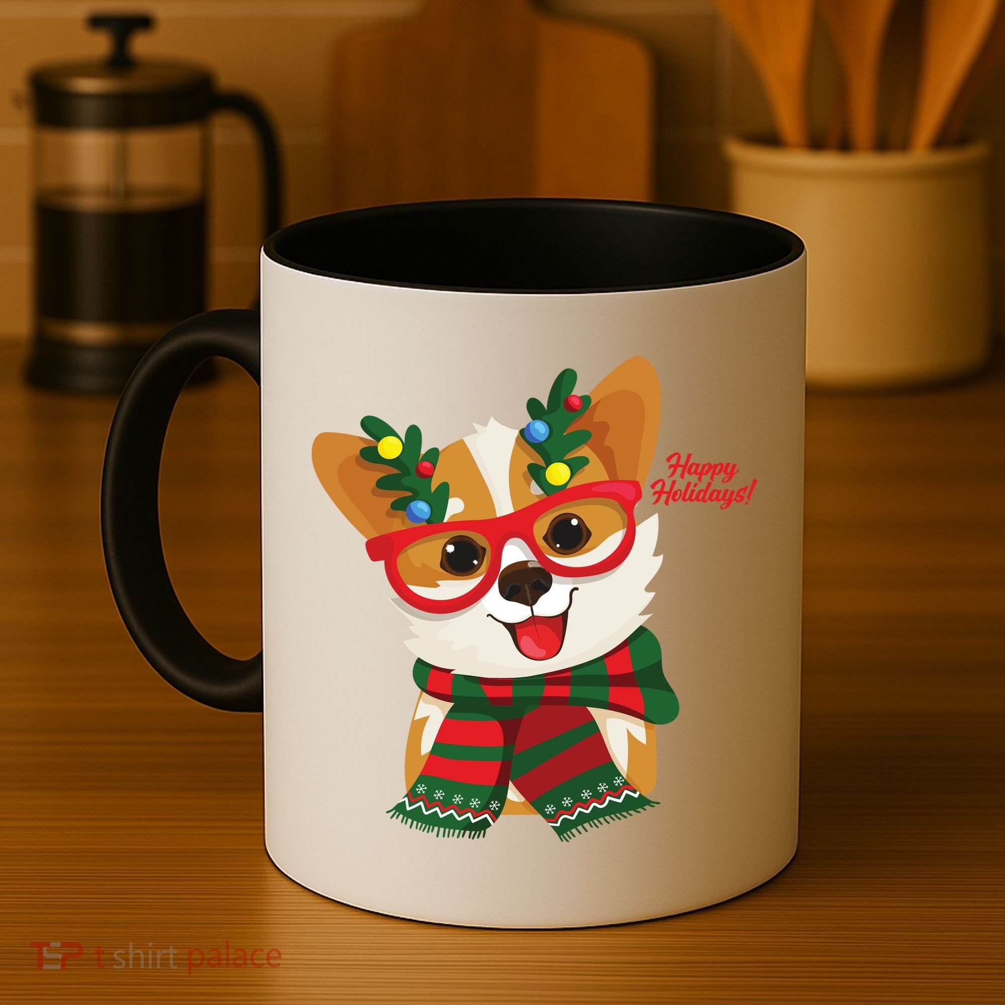Happy Holidays Cute Corgi Dog Lover Coffee Mug