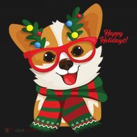 Happy Holidays Cute Corgi Dog Lover Women's Hoodie thumb 2