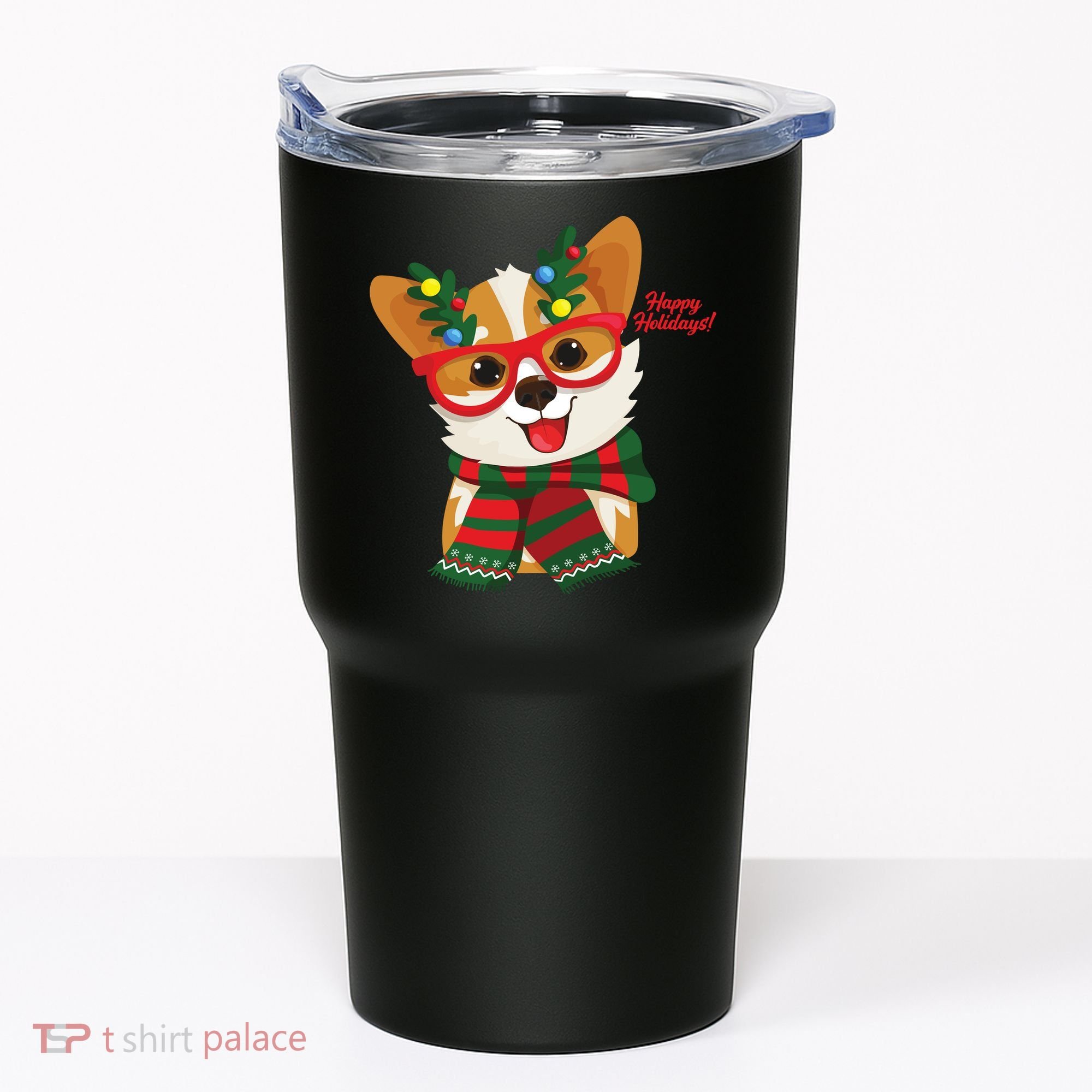 Happy Holidays Cute Corgi Dog Lover Tumbler