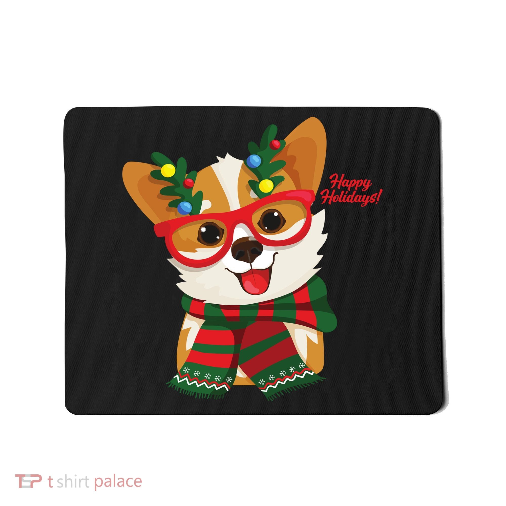 Happy Holidays Cute Corgi Dog Lover Mousepad