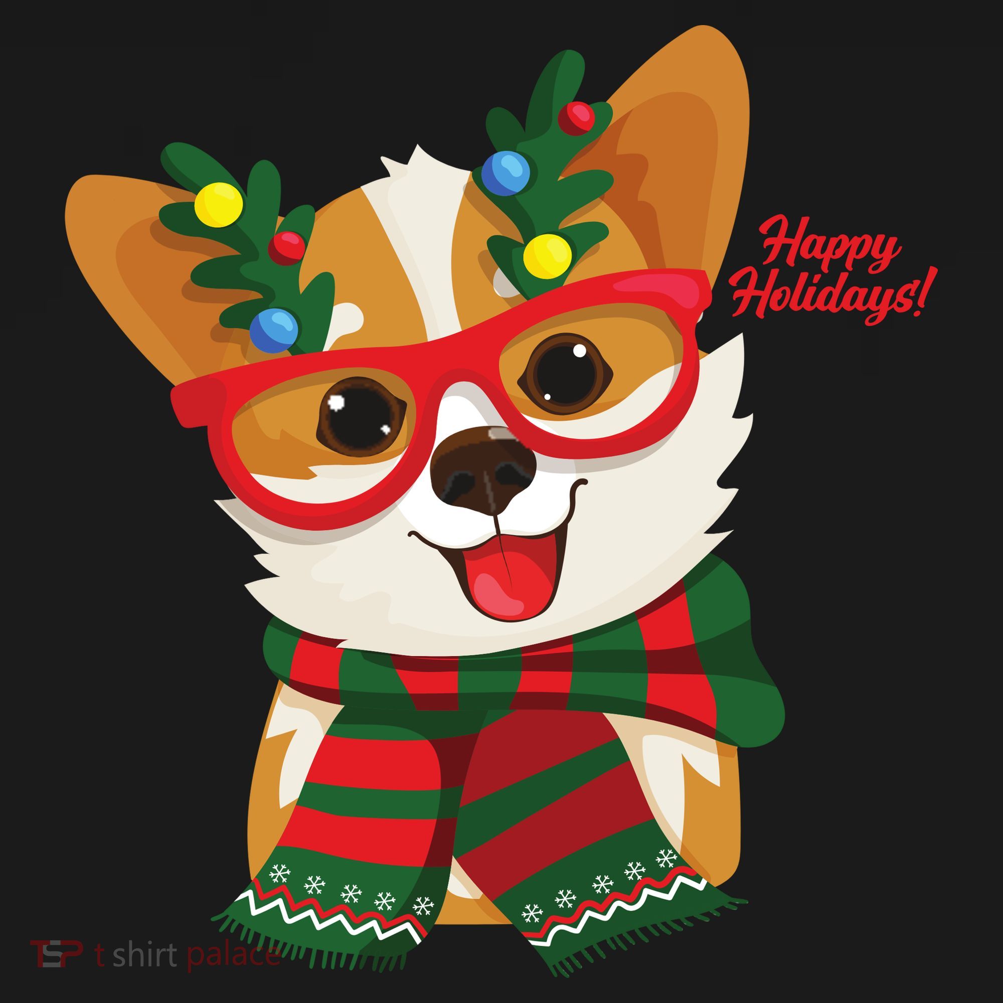 Happy Holidays Cute Corgi Dog Lover Mousepad