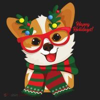 Happy Holidays Cute Corgi Dog Lover Hat thumb 2