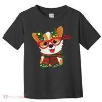 Happy Holidays Cute Corgi Dog Lover Toddler T-Shirt thumb 0