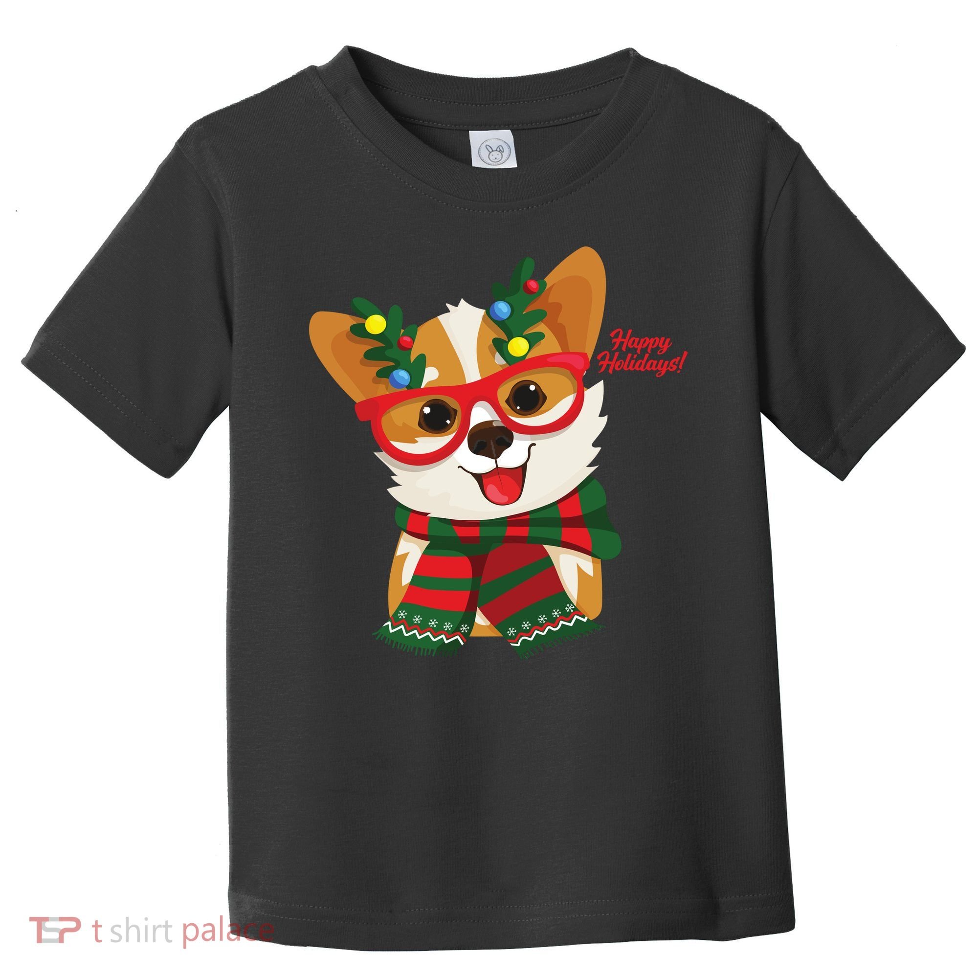 Happy Holidays Cute Corgi Dog Lover Toddler T-Shirt