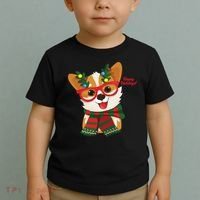 Happy Holidays Cute Corgi Dog Lover Toddler T-Shirt thumb 2