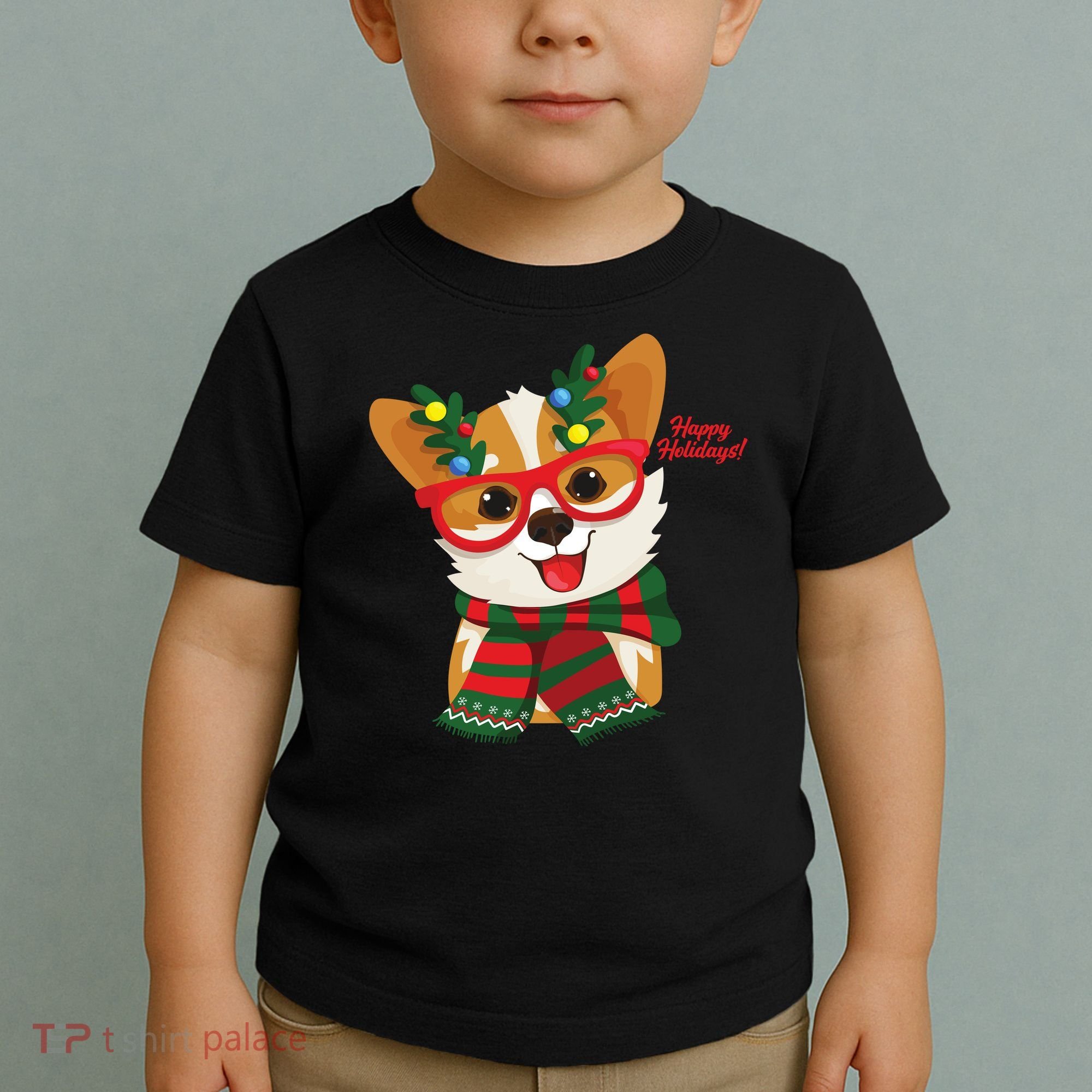Happy Holidays Cute Corgi Dog Lover Toddler T-Shirt