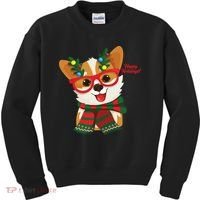 Happy Holidays Cute Corgi Dog Lover Kids Sweatshirt thumb 0