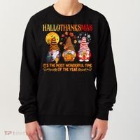 Happy Hallothanksmas Cute Gnomes Fall Halloween Women's Sweatshirt thumb 0